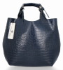 Kožené kabelka shopper bag Vittoria Gotti tmavě modrá VG804
